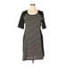 Lane Bryant Casual Dress - Sheath Scoop Neck Short sleeves: Black Color Block Dresses - Women's Size 14 Plus