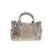 B Makowsky Leather Satchel: Pebbled Gold Print Bags