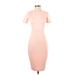 Alexia Admor Casual Dress - Sheath High Neck Short sleeves: Pink Print Dresses - Women's Size Small