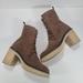 Free People Shoes | Free People Dylan Suede Lace Up Chunky Platform Combat Boots Taupe Women's 9 | Color: Brown/Tan | Size: 9