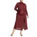 Plus Size Women's Funnel Neck Midi Dress by ELOQUII in Syrah (Size 18)