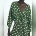 Zara Tops | New Zara Green Polka-Dot Wrap Top, Nwt, | Color: Green/White | Size: Various