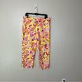 Lilly Pulitzer Pants & Jumpsuits | Lilly Pulitzer Yellow Pink Floral Bird Print Cotton Trouser Pants Cropped 14 | Color: Orange/Pink | Size: 14