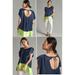 Anthropologie Tops | Nwt Maeve By Anthropologie Colorblocked Tunic Blouse Top Navy Blue Size Small | Color: Blue | Size: S