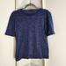 J. Crew Tops | J.Crew Top Womens Small Navy Blue Floral Mesh Lace Short Sleeve | Color: Blue | Size: S