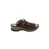 Josef Seibel Sandals: Brown Solid Shoes - Women's Size 38 - Open Toe