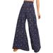 Free People Pants & Jumpsuits | Fp Free People Bette Wide Leg Flare Pants Women 4 Small Blue Polka Dot High Rise | Color: Blue/White | Size: 4