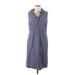 Ann Taylor Factory Casual Dress - Shirtdress: Blue Dresses - Women's Size 8