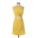 Aerie Casual Dress - A-Line High Neck Sleeveless: Yellow Solid Dresses - Women's Size Small