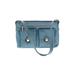 Perlina Leather Shoulder Bag: Blue Solid Bags