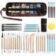 Lily Brown 41pcs DIY Clay Sculpture Pottery Tools Set Multifunctional Carving Point Drill Pen Ceramics Sculpting Sponge Die Cutting Machines For Card Making Starter Kit