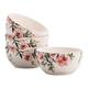 Bico Pink Dandelion Ceramic Bowls Set of 4, 765ml, for Pasta, Salad, Cereal, Soup & Microwave & Dishwasher Safe