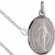 925 Sterling Silver 20mm Miraculous Medal Pendant 20" Chain Necklace Double Sided Catholic Faith Large Medal