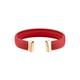 Armspange KANGAROOS "Schmuck Geschenk, LederArmkette verschiedene Farben" Armbänder Gr. Edelstahl-Leder, rot (gelbgoldfarben, rot) Damen Armspange Armspangen