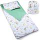 PinkZebra Children's Sleeping Bag 140 x 75 cm + Pillowcase 60 x 40 cm with Cotton Inner and Outer Cover with Double Zip, Zip Garage & Bag, Ladybird