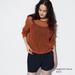Women's Mesh Crew Neck Long-Sleeve Sweater | Orange | Small | UNIQLO US