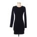 Parker Cocktail Dress - Mini Crew Neck Long sleeves: Black Print Dresses - Women's Size Small