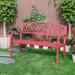 Passionate Red Reverie- Steel and Cast Iron Garden Bench