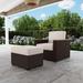 Homestyles 2-Piece Palm Springs Outdoor Arm Chair and Ottoman Set