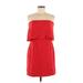 Gianni Bini Cocktail Dress - Mini Strapless Sleeveless: Red Print Dresses - Women's Size 8