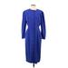 Papell Boutique Evening Casual Dress - Shirtdress: Blue Dresses - Women's Size 6