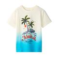 Hatley - T-Shirt Aloha In Weiß/Blau, Gr.116