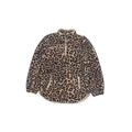 Caitlin Covington X Pink Lily Fleece Jacket: Gold Leopard Print Jackets & Outerwear - Kids Girl's Size Large