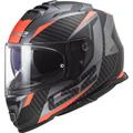 LS2 FF800 Storm II Racer Helm, grau-orange, Größe XL