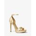 Jordyn Metallic Snake Embossed Leather Platform Sandal