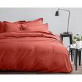 Parure housse de couette satin de coton rouge 240x220 cm