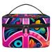 Peace Pattern Relavel Cosmetic Tote Bags Printed Design Large Capacity Makeup Bag Makeup Organizer Travel Cosmetic Pouch Toiletry Case Handbag for Daily Use