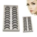 Daqian 10 Pairs Thick Long Party False Eyelashes Black Band Fake Eye Lashes Thick Long False Eyelashes False Eyelashes Wispies False Eyelashes Natural