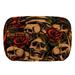 OWNTA Skull Flower Pattern Cosmetic Storage Bag with Zipper - Lightweight Large Capacity Makeup Bag for Women - Includes Small Personalized Transparent Bag