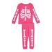 Halloween Toddler Girl s Pink Glow-in-the-Dark Skeleton Costume Pajama Set Size 4T