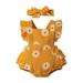 WOXINDA Baby Girl Clothes Daisy Print Crepe Fabric Baby Romper Set Girl Outfits 2PC Set Clothes for Baby Girl 9 Months Baby Girl Clothes Clothes Girls 18 Months Baby Girl Onsies0-3 Months