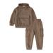 ZRBYWB Toddler Boys Girls Clothing Sets Long Sleeve Solid Hoodie Tops Pants Child Kids 2 Piece Set Outfits Kids Warm Clothes Kids Clothes