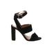 Madewell Heels: Strappy Chunky Heel Cocktail Party Black Solid Shoes - Women's Size 8 - Open Toe