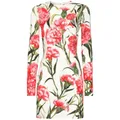 Dolce & Gabbana , Floral Print Silk Blend Dress ,Multicolor female, Sizes: S, XS, 2XS