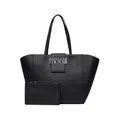 Versace Jeans Couture , Black Leather Shopper Bag ,Black female, Sizes: ONE SIZE