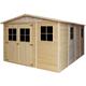 Wooden Garden Shed- Apex Shiplap Wooden Shed 11x14 ft/12m2 - Sheds and Outdoor Storage - with impregnated floor, 17 mm planks Timbela M336+M336G