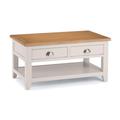 Julian Bowen Richmond Coffee Table With 2 Drawers - Grey/Pale Oak In WhiteLight Wood