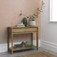 Brampton Oak Console Table With Drawer In Light Wood