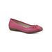 Wide Width Women's Cheryl Ballet Flat by Cliffs in Fuchsia Burnished Smooth (Size 9 W)