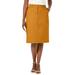 Plus Size Women's Stretch Cotton Chino Skirt by Jessica London in Rich Gold (Size 28 W)