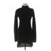 Boohoo Casual Dress - Mini Turtleneck Long sleeves: Black Solid Dresses - Women's Size 8