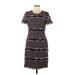 Tory Burch Cocktail Dress - Party Crew Neck Short sleeves: Brown Dresses - Women's Size 8