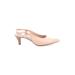 Clarks Heels: Slingback Kitten Heel Bohemian Ivory Print Shoes - Women's Size 8 - Pointed Toe