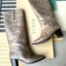 J. Crew Shoes | J. Crew Knee High Gray Leather Heel Boots Size 9 | Color: Gray | Size: 9