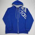 Adidas Shirts | Adidas Full Zip Fleece Hoodie Adult Large Men Long Sleeves Logo Front Blue Color | Color: Blue | Size: L