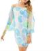 Lilly Pulitzer Dresses | Lily Pulitzer Silk Off The Shoulder Dress | Color: Blue/White | Size: M